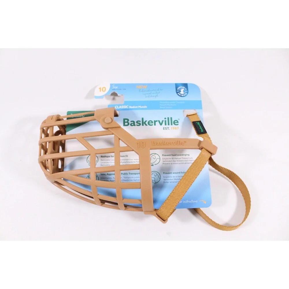 Baskerville Classic Dog Muzzle. New Basket Design, TPR, Anti‎ Scavenge Size 10